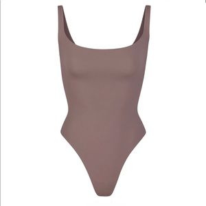 SKIMS Fits Everybody Square Neck Bodysuit in Umber